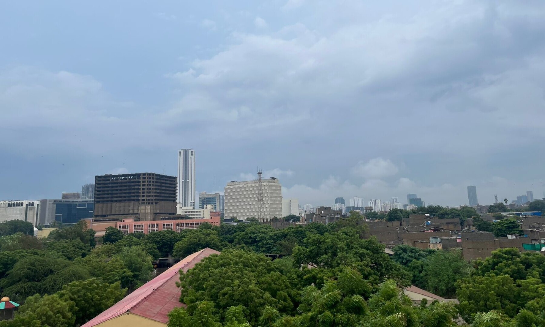 A cloudy sky captured from the roof of my house.