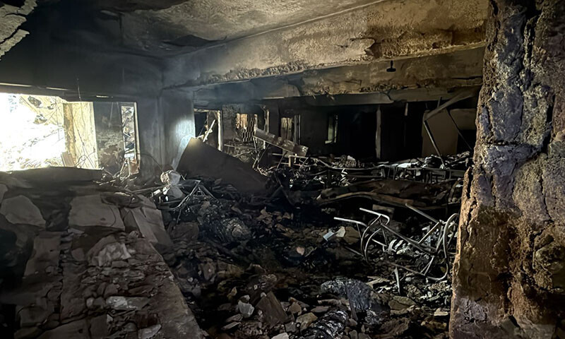 An interior view of a warehouse in Karachi on August 22 after it was destroyed in an explosion and fire. — Karachi Police