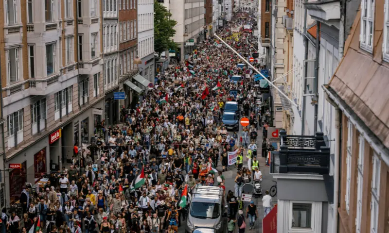  Protesters attend a demonstration called &ldquo;All of Denmark on the streets for a free Palestine&rdquo;, in support of Palestinians in Gaza, amid the ongoing conflict between Israel and Hamas, in Copenhagen, Denmark on August 24, 2025. &mdash; Reuters 
