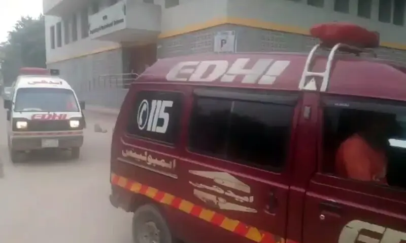 A screengrab of Edhi ambulances arriving to the scene of an accident in Drigh Road Underpass, Karachi on August 25, 2025. &mdash; via Imtiaz Ali