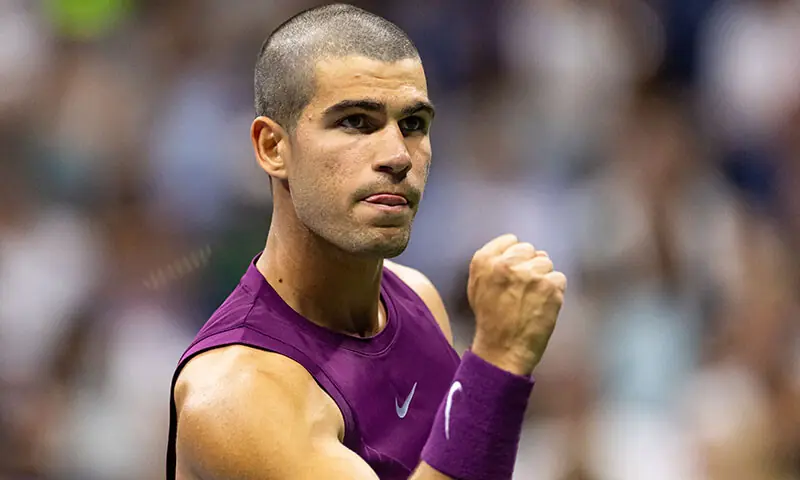 Carlos Alcaraz of Spain in action against Reilly Opelka of the United States in the first round of the men&rsquo;s singles at the US Open at Arthur Ashe Stadium in Billie Jean King National Tennis Centre. &mdash; Reuters