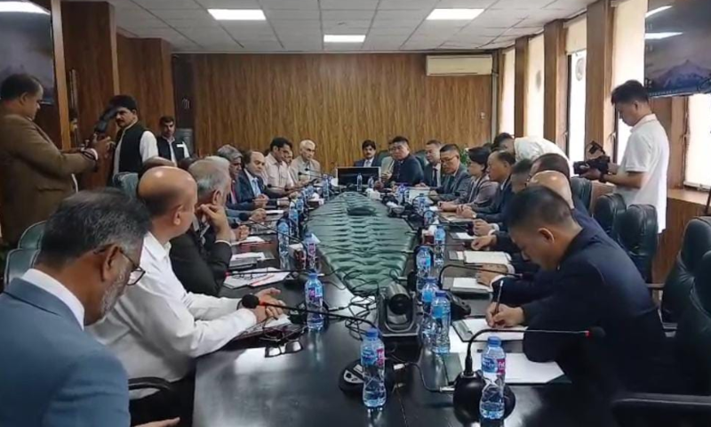 Minister for National Food Security and Research Rana Tanveer Hussain meets with a 20-member Chinese delegation, in Islamabad on Aug 26, 2025. &mdash; Facebook/mnfsr.gov.pk