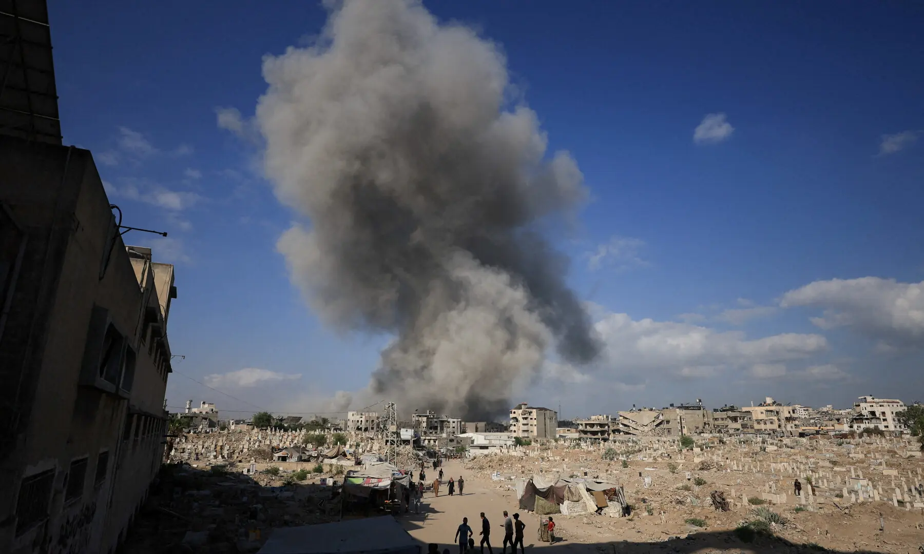 Smoke rises following an explosion during an Israeli operation in Gaza City on Aug 28, 2025. — Reuters