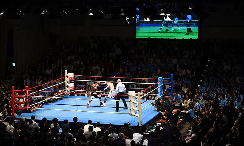 This file photo taken on May 13, 2019 shows Moruti Mthalane of South Africa (L) fighting against Masayuki Kuroda of Japan (R) during their IBF flyweight title bout at Korakuen Hall in Tokyo. &mdash; AFP/File