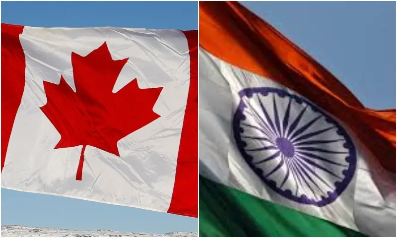 A combination photo of Canadian and Indian flags. &mdash; Reuters/File