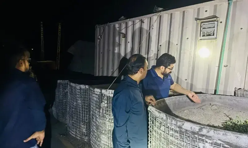 دہشتگردوں کے حملے کا نشانہ بننے والی چیک پوسٹ  2 دسمبر 2023 کو قائم کی گئی تھی — فوٹو: جمیل نگری