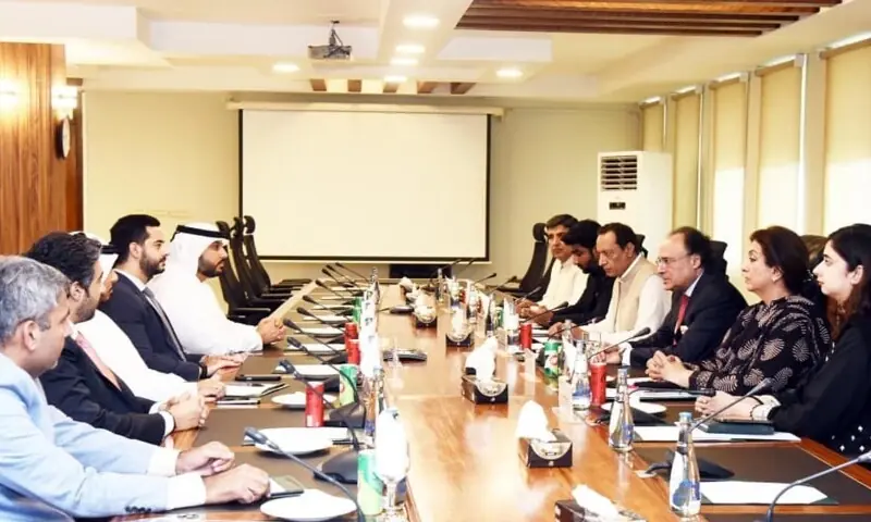Finance Minister Muhammad Aurangzeb holds a meeting with a delegation of UAE investors and businessmen, Islamabad, Aug 29. — PID Finance Minister Muhammad Aurangzeb holds a meeting with a delegation of UAE investors and businessmen, Islamabad, Aug 29. — PID