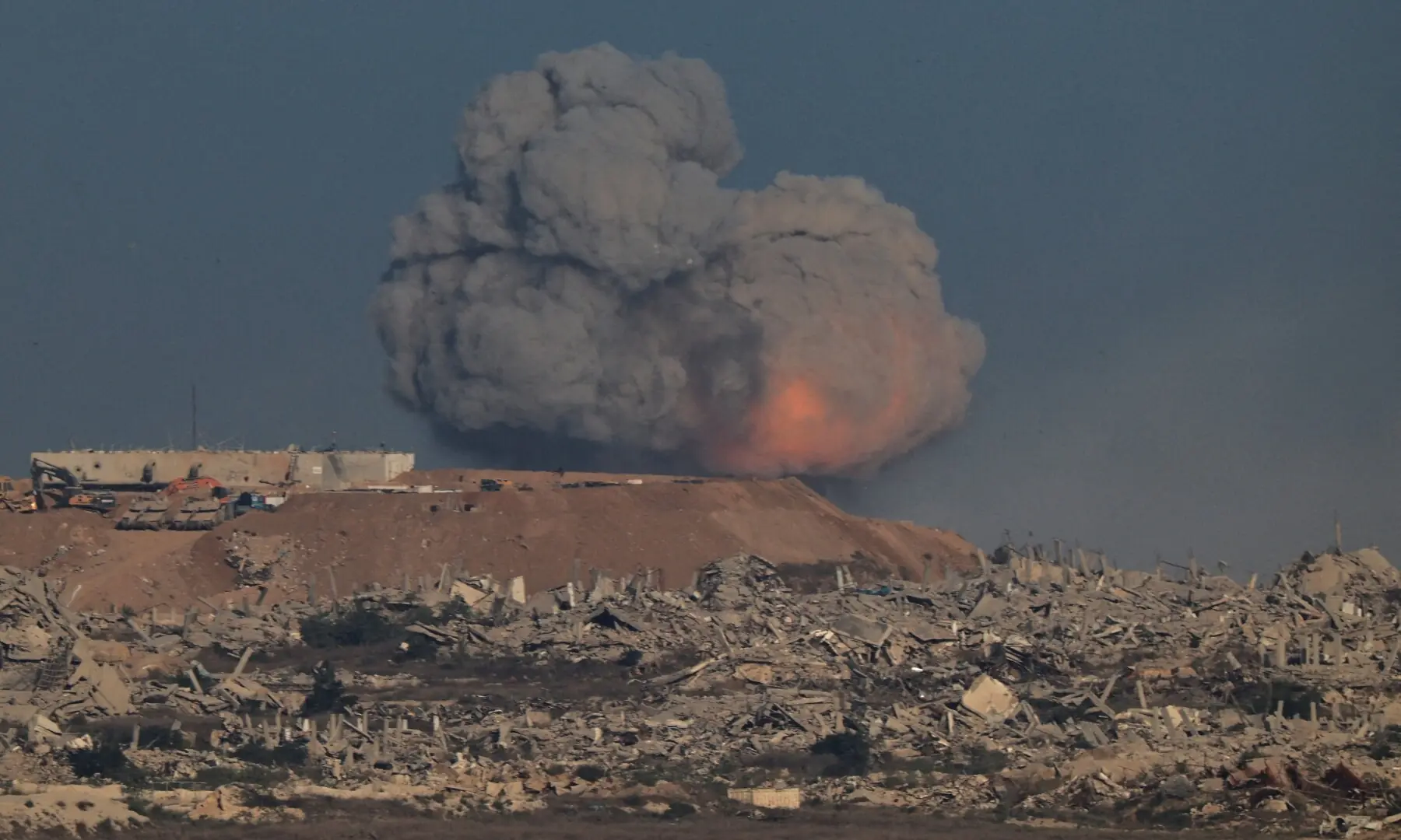 Smoke rises from Gaza after an explosion, as seen from the Israeli side of the border on August 31, 2025. — Reuters/Amir Cohen