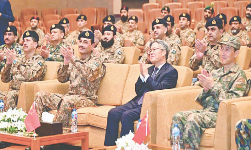 COAS Asim Munir, Chinese Ambassador Jiang Zaidong and other officials attend the PLA founding day anniversary.&mdash;PPI