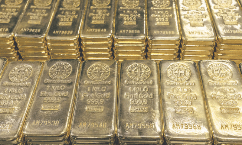 One kilo bars are pictured at the plant of gold and silver refiner and bar manufacturer Argor-Heraeus in Mendrisio, Switzerland.&mdash;Reuters