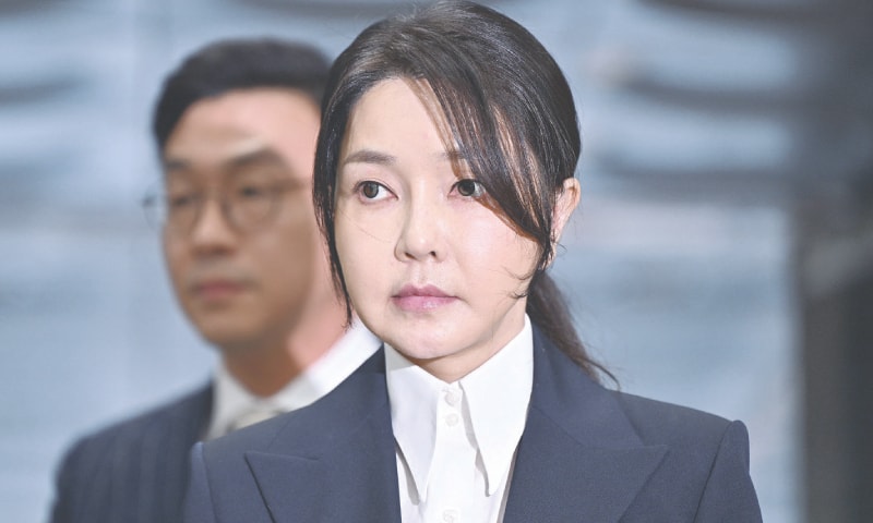 SOUTH Korea&rsquo;s former first lady Kim Keon Hee arrives at a court in Seoul to attend a hearing.&mdash;Reuters