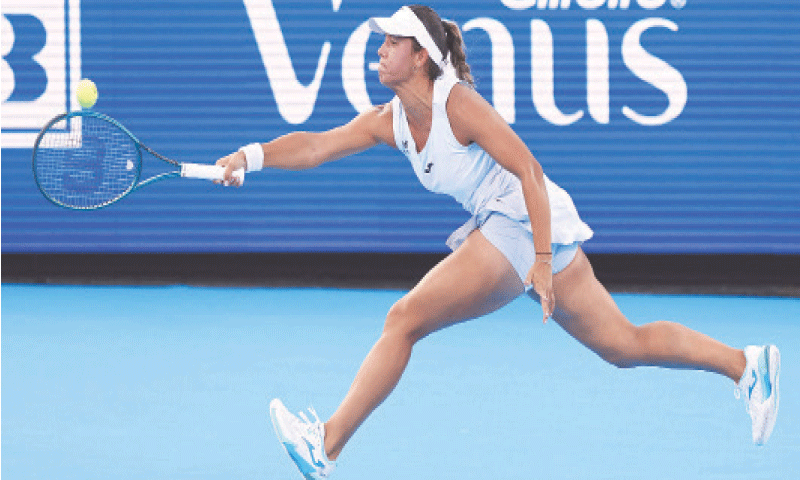 Spain&rsquo;S Jessica Bouzas Maneiro plays a forehand against Aryna Sabalenka of Belarus during their Cincinnati Open match at the Lindner Family Tennis Center.&mdash;AFP