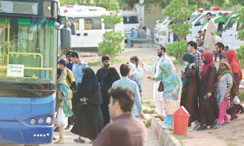 New buses have been introduced in Islamabad, but its twin city Rawalpindi does not have such buses plying on roads apart from the metro buses. &mdash; File photo