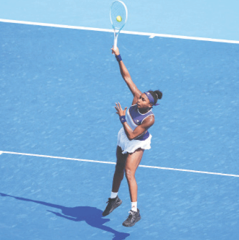 COCO Gauff of the US in action during her Cincinnati Open quarter-final against Italy’s Lucia Bronzetti.—AFP