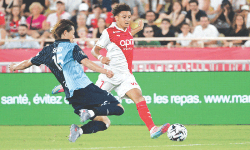 MONACO: AS Monaco&rsquo;s Eliesse Ben Seghir (R) and Ayumu Seko of Le Havre&rsquo;s vies for the ball during their Ligue1 match at the Louis II Stadium.&mdash;AFP