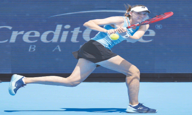 CINCINNATI: Elena Rybakina of Kazakhstan hits a return to Poland&rsquo;s Iga Swiatek during the Cincinnati Open semi-final at the Lindner Family Tennis Center.&mdash;Reuters