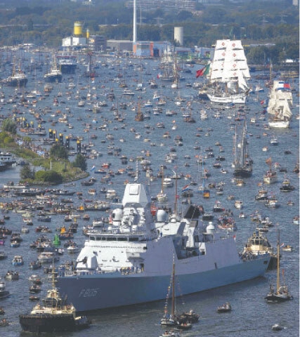 Ships and boats sail in a Sail-in Parade during the 50th edition of SAIL Amsterdam festival on Wednesday.&mdash;AFP