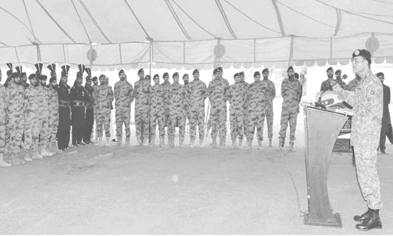 TURBAT: Chief of Army Staff Field Marshal Asim Munir addresses troops.—PPI TURBAT: Chief of Army Staff Field Marshal Asim Munir addresses troops.—PPI