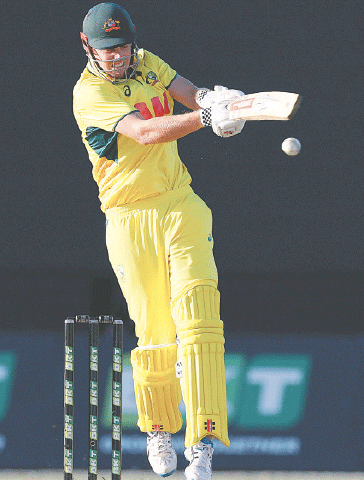 Australia’s Cameron Green pulls during the third One-day International against South Africa at the Great Barrier Reef Arena on Sunday.—AFP