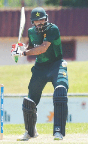 Pakistan Shaheens captain Mohammad Irfan Khan plays a shot during the Top End T20 Series semi-final against Perth Scorchers at the Gardens Oval on Sunday.&mdash;courtesy Top End T20 Media
