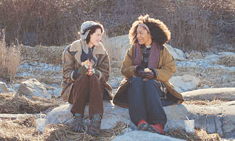 Writer/director Eva Victor as Agnes, and Naomi Ackie as Lydie in Sorry, Baby | A24 Writer/director Eva Victor as Agnes, and Naomi Ackie as Lydie in Sorry, Baby | A24