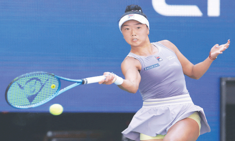 ANN Li of the US hits a return against compatriot Jessica Pegula during their US Open fourth-round match at the USTA Billie Jean King National Tennis Center on Sunday.
&mdash;AFP