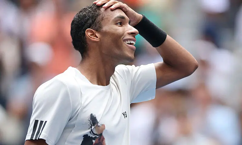 Felix Auger-Aliassime of Canada celebrates after defeating Andrey Rublev in their Men&rsquo;s Singles Fourth Round match on Day Nine of the 2025 US Open at USTA Billie Jean King National Tennis Centre on September 1, 2025 in the Flushing neighborhood of the Queens borough of New York City. &mdash; AFP