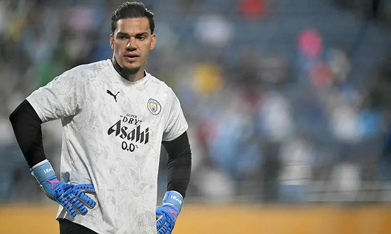 Manchester City&rsquo;s Brazilian goalkeeper #31 Ederson gestures during the warmup ahead of the FIFA Club World Cup 2025 round of 16 football match between England&rsquo;s Manchester City and Saudi&rsquo;s Al-Hilal at the Camping World stadium in Orlando on June 30, 2025. &mdash; AFP/File