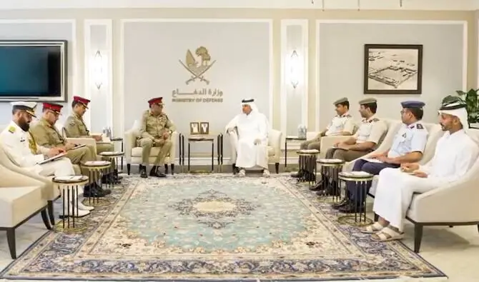 Chairman Joint Chiefs of Staff Committee (CJCSC) General Sahir Shamshad Mirza. along with the Pakistani military delegation, meets Qatar’s Deputy Prime Minister & Minister of State for Defense Sheikh Saud bin Abdulrahman bin Hassan Al-Thani in Doha, Qatar, on Thursday, August 4, 2025. — Qatar Ministry Of Defense/ Instagram Chairman Joint Chiefs of Staff Committee (CJCSC) General Sahir Shamshad Mirza. along with the Pakistani military delegation, meets Qatar’s Deputy Prime Minister & Minister of State for Defense Sheikh Saud bin Abdulrahman bin Hassan Al-Thani in Doha, Qatar, on Thursday, August 4, 2025. — Qatar Ministry Of Defense/ Instagram