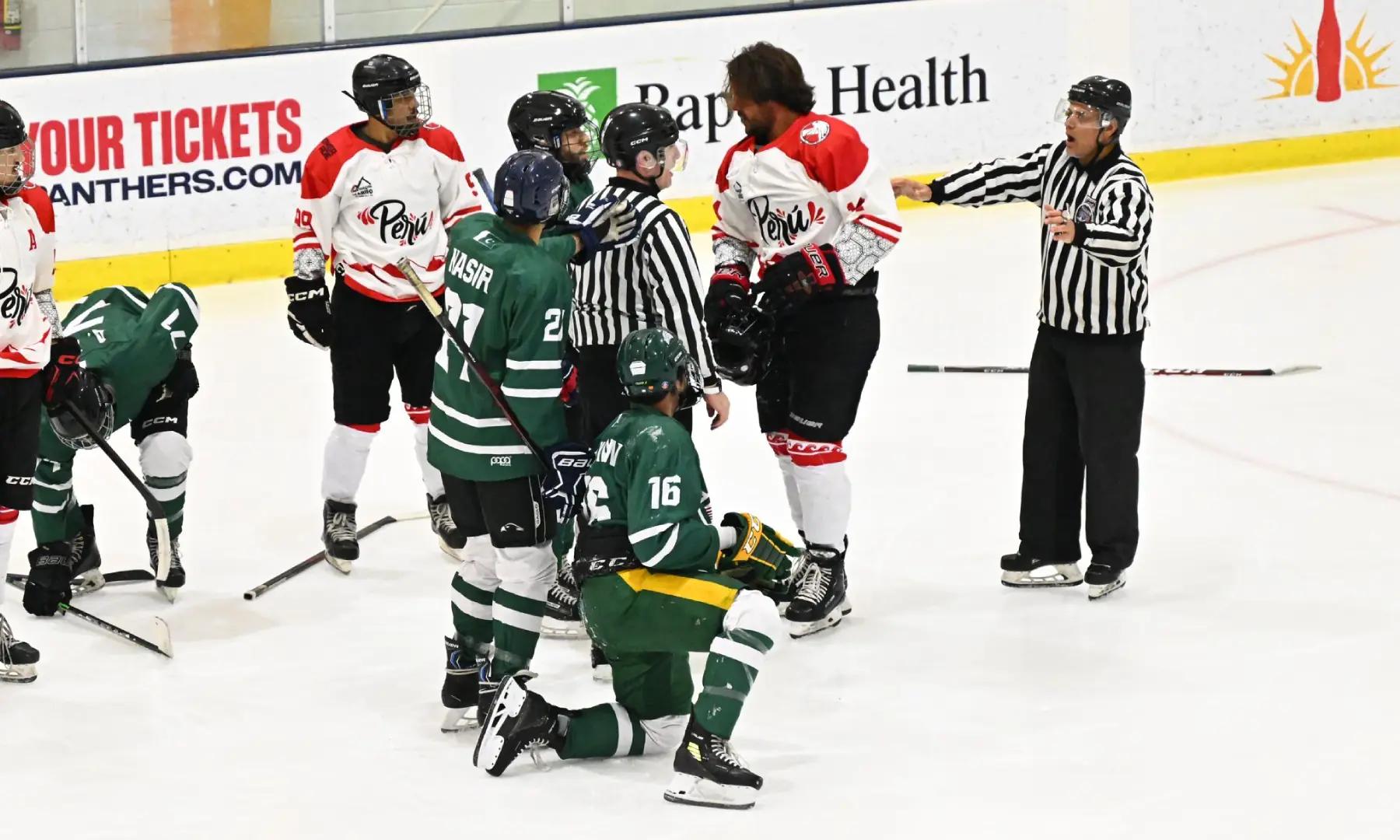 Players of Pakistan’s men’s ice hockey team photographed during the LATAM Cup Division III final against Peru at the Panthers IceDen in Florida, US. — Photo by organisers