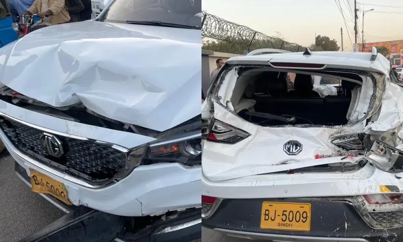 Zeeshan’s car post the accident.