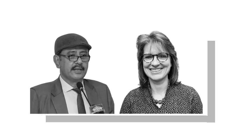 Nazeer Ahmed (L) is chief, Nutrition Section, Ministry of Planning, Development & Special Initiatives. Dr Saskia de Pee (R) is WFP&rsquo;s senior adviser on Analytics & Science for Food & Nutrition.