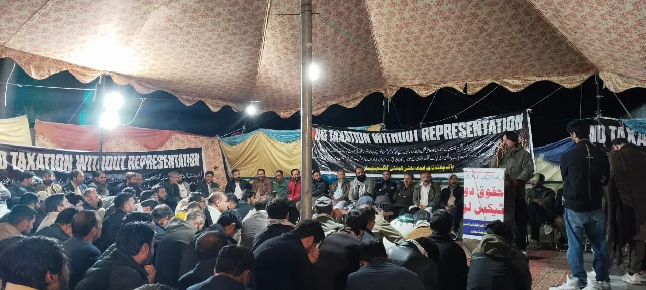 Protesters block Khunjerab Pass Immigration Office’s entry and exit points on the Pakistan-China border on Sept 9, 2025. — via Jamil Nagri Protesters block Khunjerab Pass Immigration Office’s entry and exit points on the Pakistan-China border on Sept 9, 2025. — via Jamil Nagri
