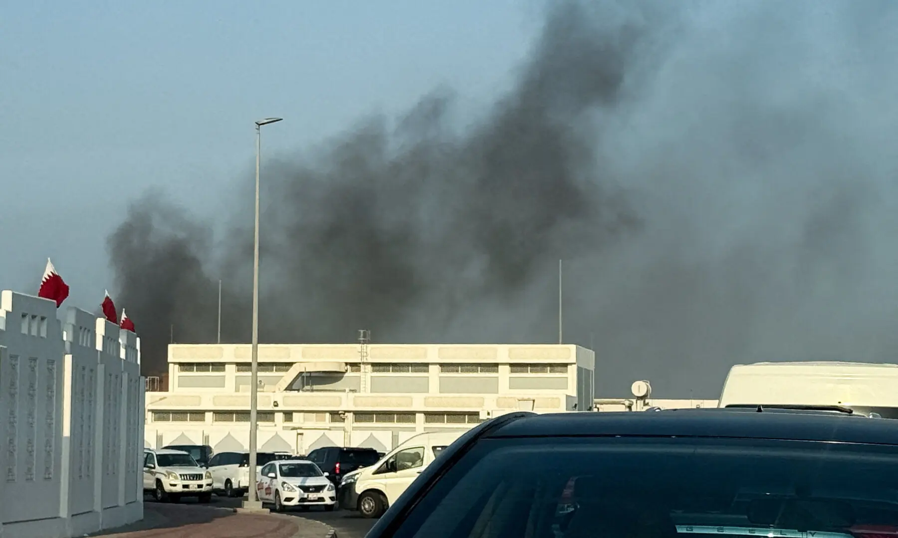 Smoke rises after several blasts were heard in Doha, Qatar on September 9, 2025. &mdash; Reuters/Ibraheem Abu Mustafa 
