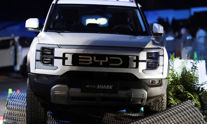 The BYD Shark is displayed on the day Chinese EV maker BYD launches its new truck, on the Mexican market in an event in Mexico City, Mexico, on May 14, 2024. &mdash; Reuters/File