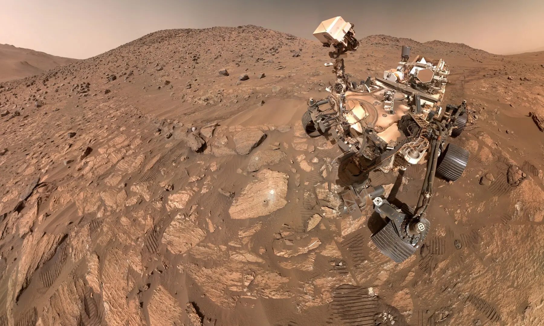 A &ldquo;selfie&rdquo; taken by NASA&rsquo;s Perseverance Mars rover, made up of 62 individual images, on July 23, in this image released on Sept 10, 2025. &mdash; NASA/Handout via Reuters