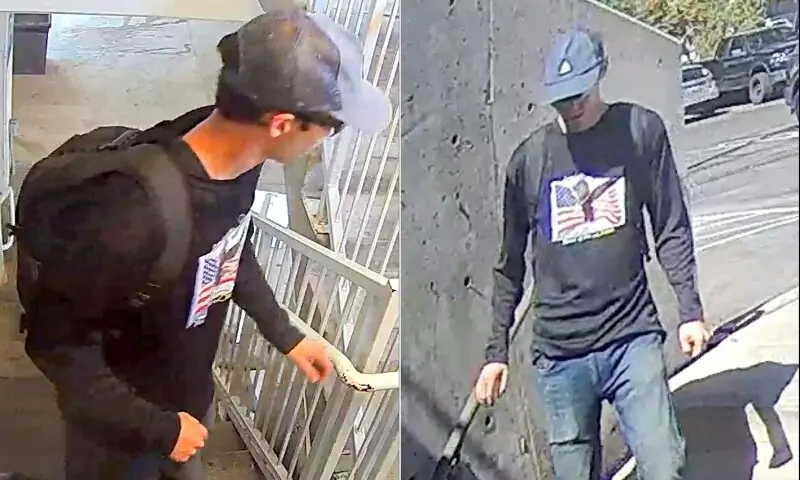 This combination of image released by the Federal Bureau of Investigation (FBI) on September 11 shows photos of a person of interest in the investigation into the fatal shooting of Charlie Kirk. &mdash; AFP