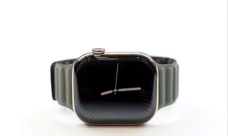 An Apple Watch series 11 titanium is displayed during Apple&rsquo;s event at the Steve Jobs Theater on its campus in Cupertino, California, US September 9, 2025. &mdash; Reuters/Manuel Orbegozo/File Photo