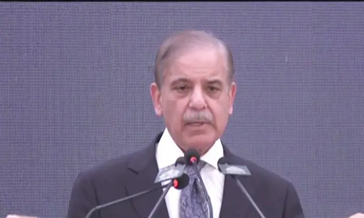 Prime Minister Shehbaz Sharif addresses a ceremony in Islamabad on September 12. &mdash; DawnNewsTV