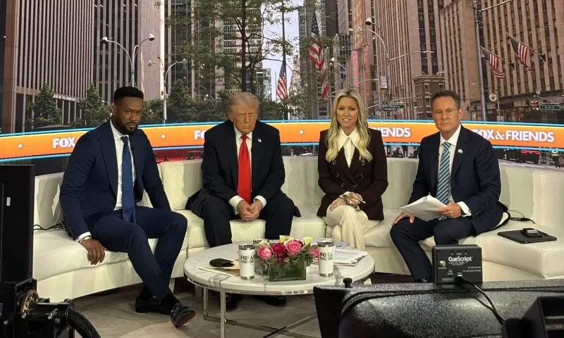 US President Donald Trump appears on a talk show on September 12. &mdash; X/@foxnadfriends