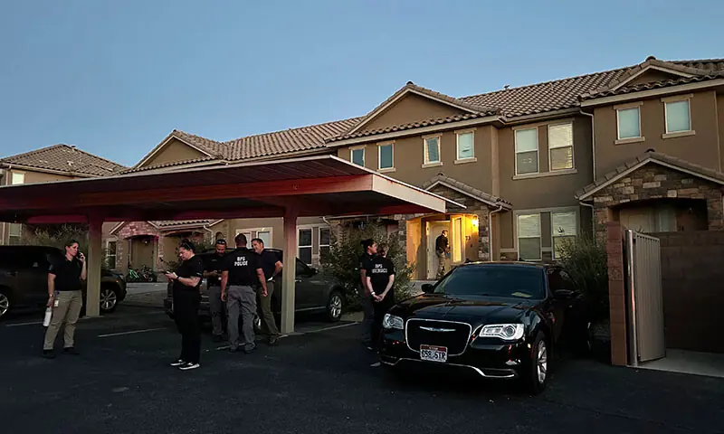 Forensic agents are seen at the apartment complex where Tyler Robinson, the 22-year-old suspected of killing right-wing activist Charlie Kirk, lives in St George, Utah, US, September 12. — AFP