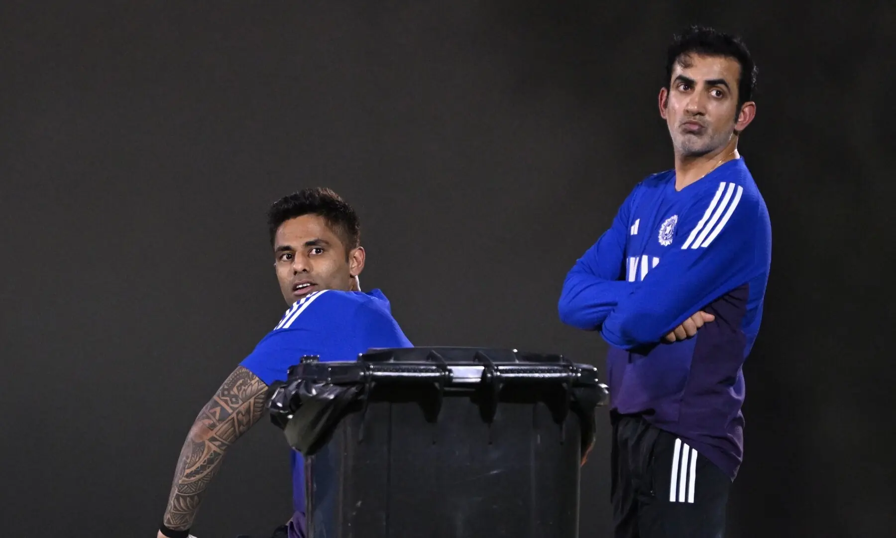 India’s captain Suryakumar Yadav (L) and team head coach Gautam Gambhir attend a practice session at the International Cricket Council Academy on the eve of their Asia Cup 2025 Twenty20 international cricket match against Pakistan, Dubai, Sept 13. — AFP