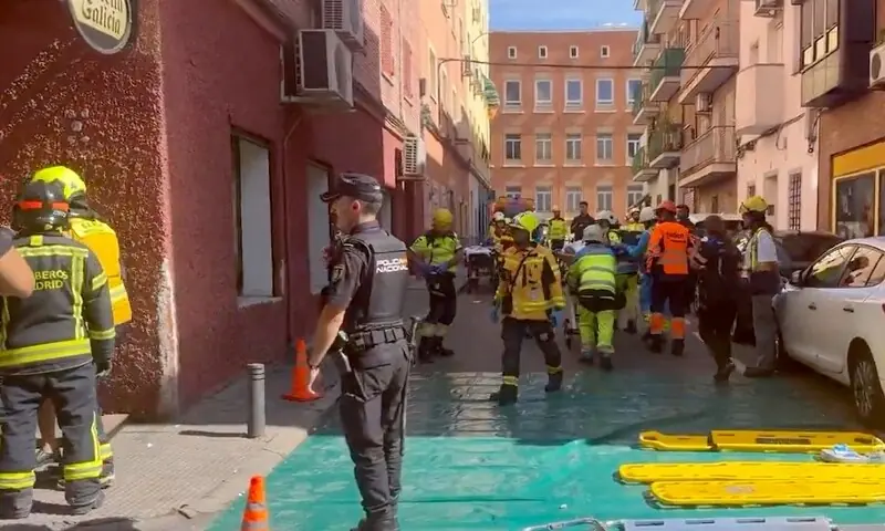 This screen grab of a handout video posted on the X account of Madrid emergency services on September 13, 2025 shows emergency services members working after an explosion in a bar in Madrid’s Vallecas neighbourhood. — AFP This screen grab of a handout video posted on the X account of Madrid emergency services on September 13, 2025 shows emergency services members working after an explosion in a bar in Madrid’s Vallecas neighbourhood. — AFP