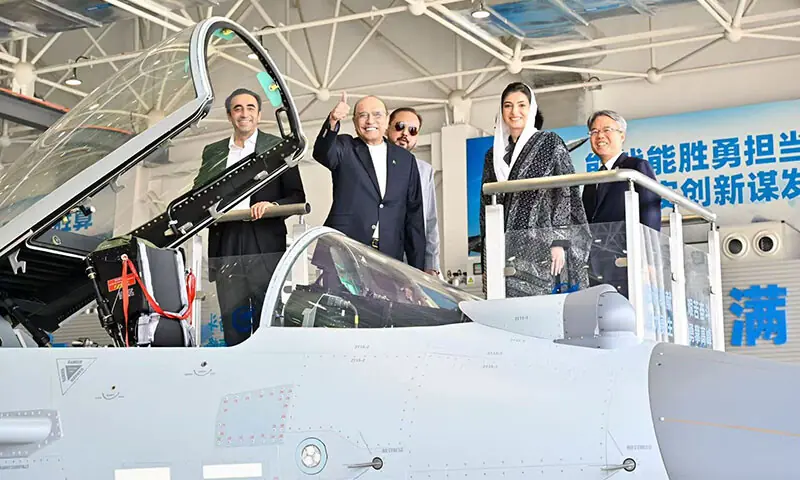 President Asif Ali Zardari visits the Aviation Industry Corporation of China in Chengdu, China on September 14. &mdash; X/@PresofPakistan
