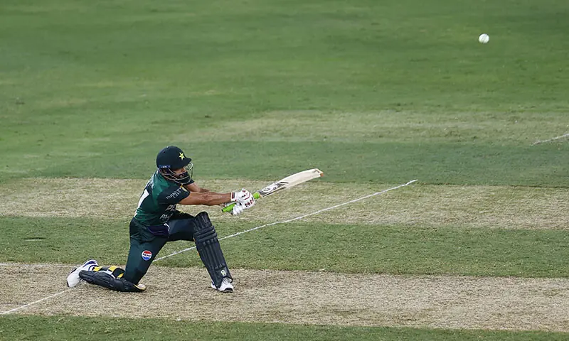 Sahibzada Farhan plays a shot during the 2025 Asia Cup cricket match against India at the Dubai International Stadium in Dubai, the UAE on September 14. — Reuters