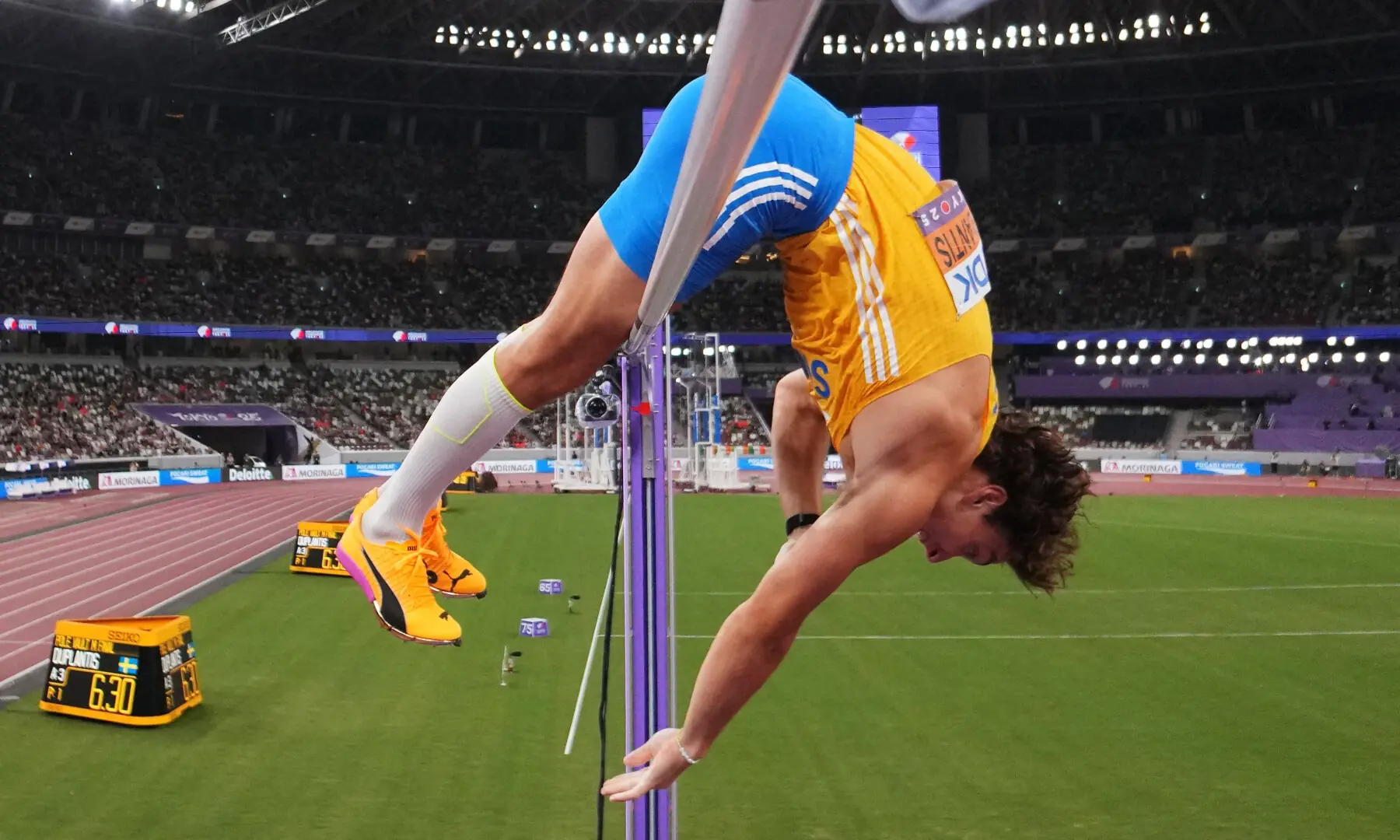 Sweden&rsquo;s athlete Armand Duplantis competes in the men&rsquo;s pole vault final during the World Athletics Championships in Tokyo on September 15, 2025. &mdash; AFP