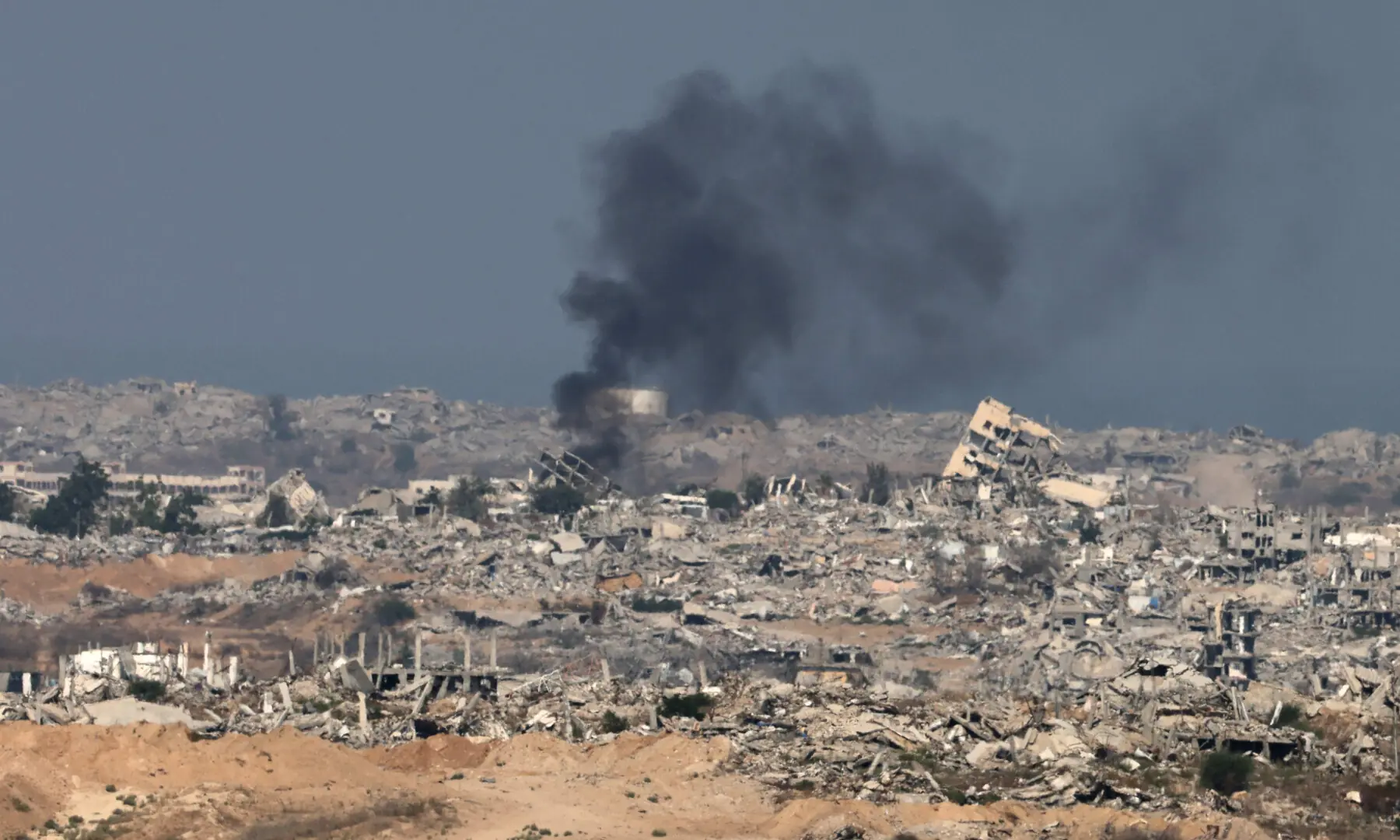  This picture, taken from a position at Israel&rsquo;s border with the Gaza Strip, shows smoke billowing amid Israeli bombardment of the besieged Palestinian territory on September 16, 2025. &mdash; AFP 