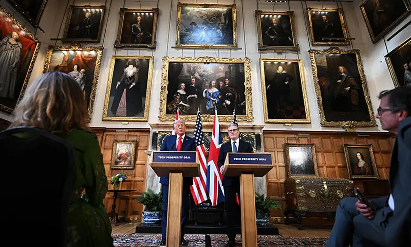 US President Donald Trump and UK Prime Minister Keir Starmer hold a press conference at Chequers in Aylesbury, England on September 18. — Reuters