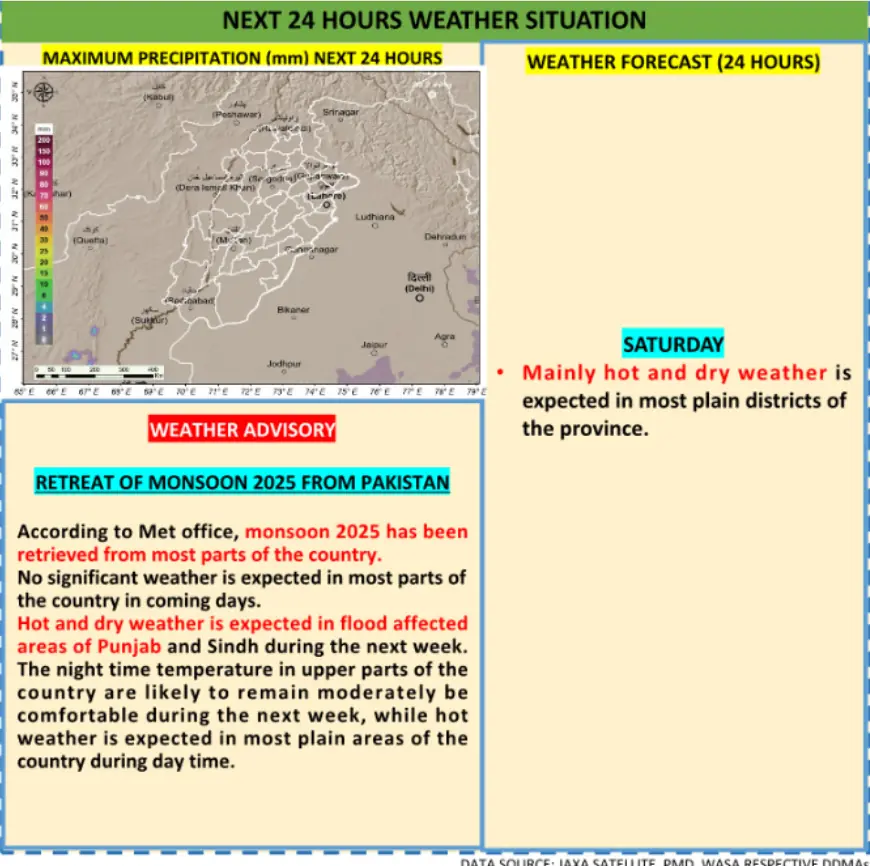  Expected weather across Punjab for next 24 hours. &mdash; PDMA 