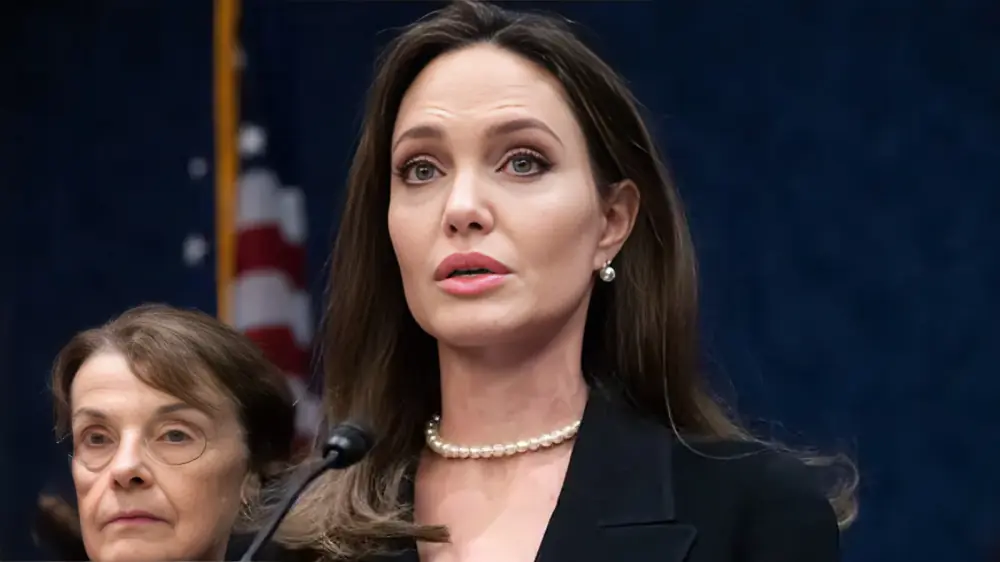 These are heavy times, says Angelina Jolie amid threats to freedom of speech in the US